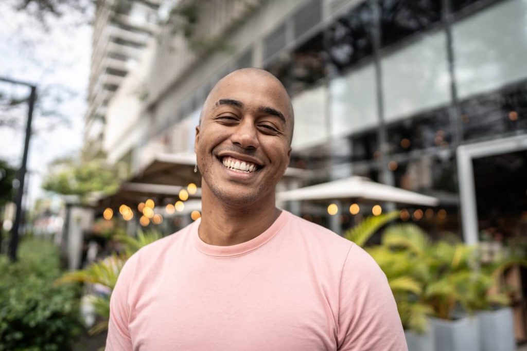a person in a calm clinic setting receiving non-invasive BrainsWay TMS™ treatment for OCD at Wellbeings